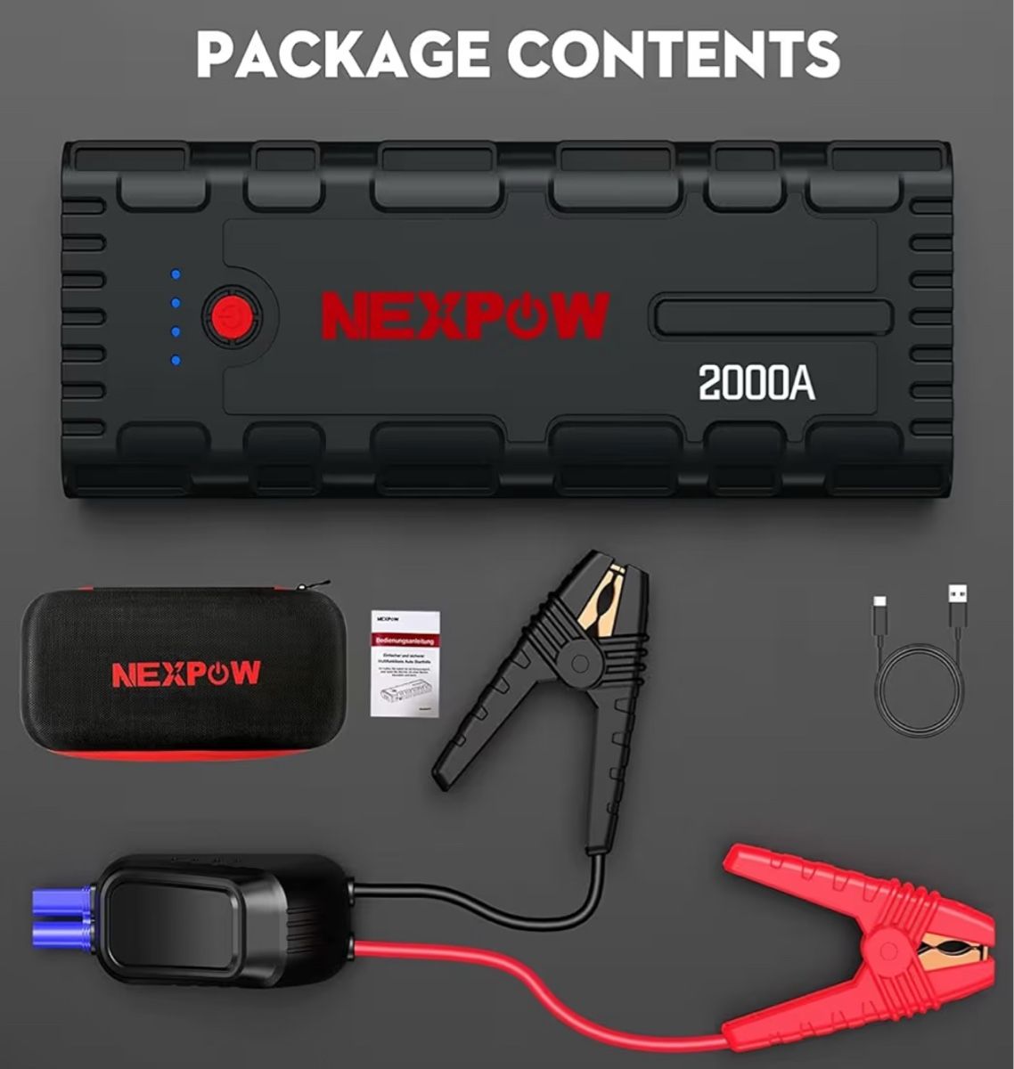 Caricabatterie: NEXPOW Starthilfe Powerbank 2000A Spitzenstrom Auto LED USB – Nuovo e nell'imballaggio originale da Volketswil venduto da mer_zrx9 7