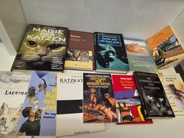 12x Bücherpaket Katzen: Romane, Krimis & Ratgeber