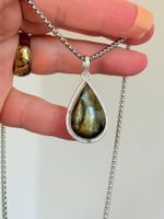 Collier Labradorite, forme goutte d'eau