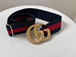 Gucci Gürtel rot/blau double GG 80/32 frei einstellbar
