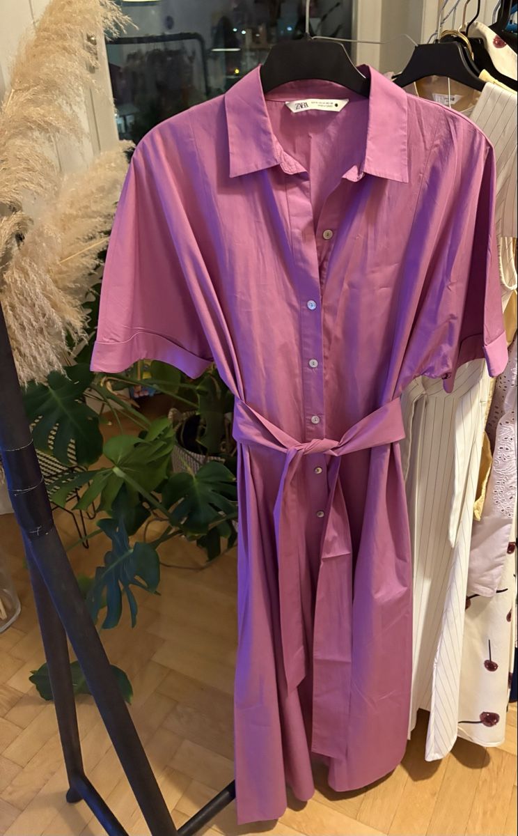 Zara Kleider: Zara lila Baumwolle Popelin Hemdkleid – Neu (gemäss Beschreibung) aus Zürich von ivanab02 3