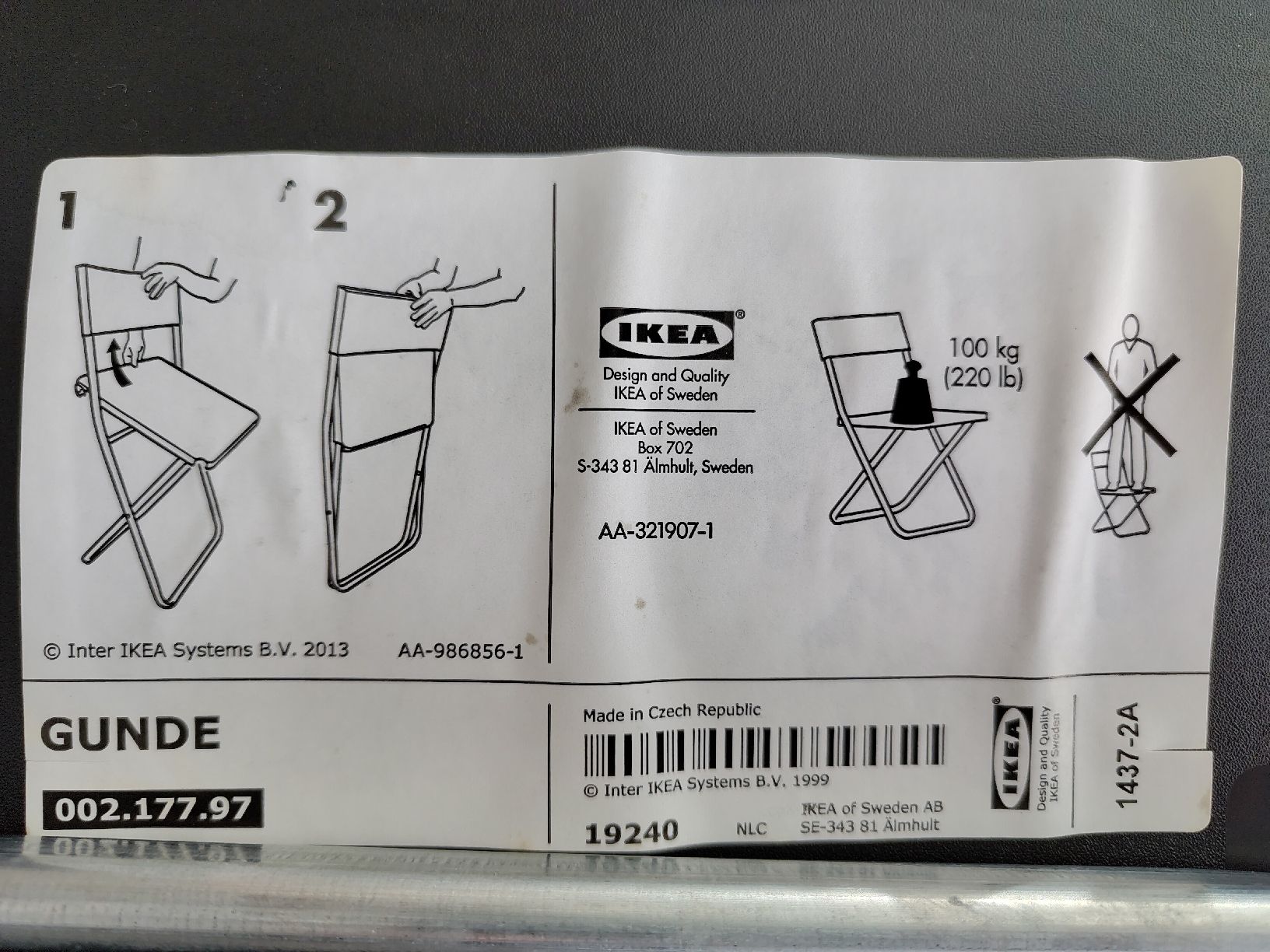 Ikea Stühle: 12 Klappstühle Ikea GUNDE – Gebraucht aus Möhlin von mandelbrot 1