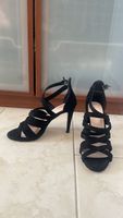Damenschuhe Sandalen, schwarz, mit Absatz, Grösse 39