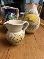 3 alte Keramik Krüge, handmade Ital. Design (m)