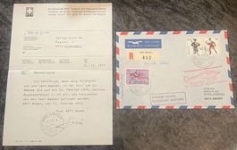 Flugbrief Notpost, mit Attest, Sehr schön und Selten!!!