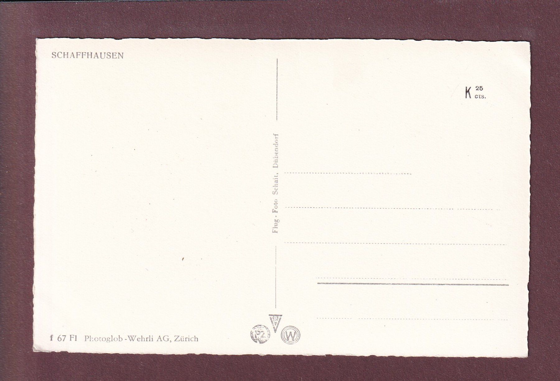 Cartoline postali: SCHAFFHAUSEN - Flugaufnahme – Usato da Pully venduto da nicecards 1