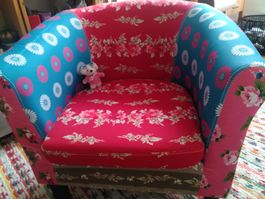 Kindersessel mit Blumenmuster Patchwork sehr guter Zustand