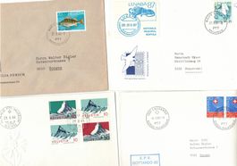 PTT WERTZEICHEN MUSEUM VIGNETTEN Stempel 9 Belege