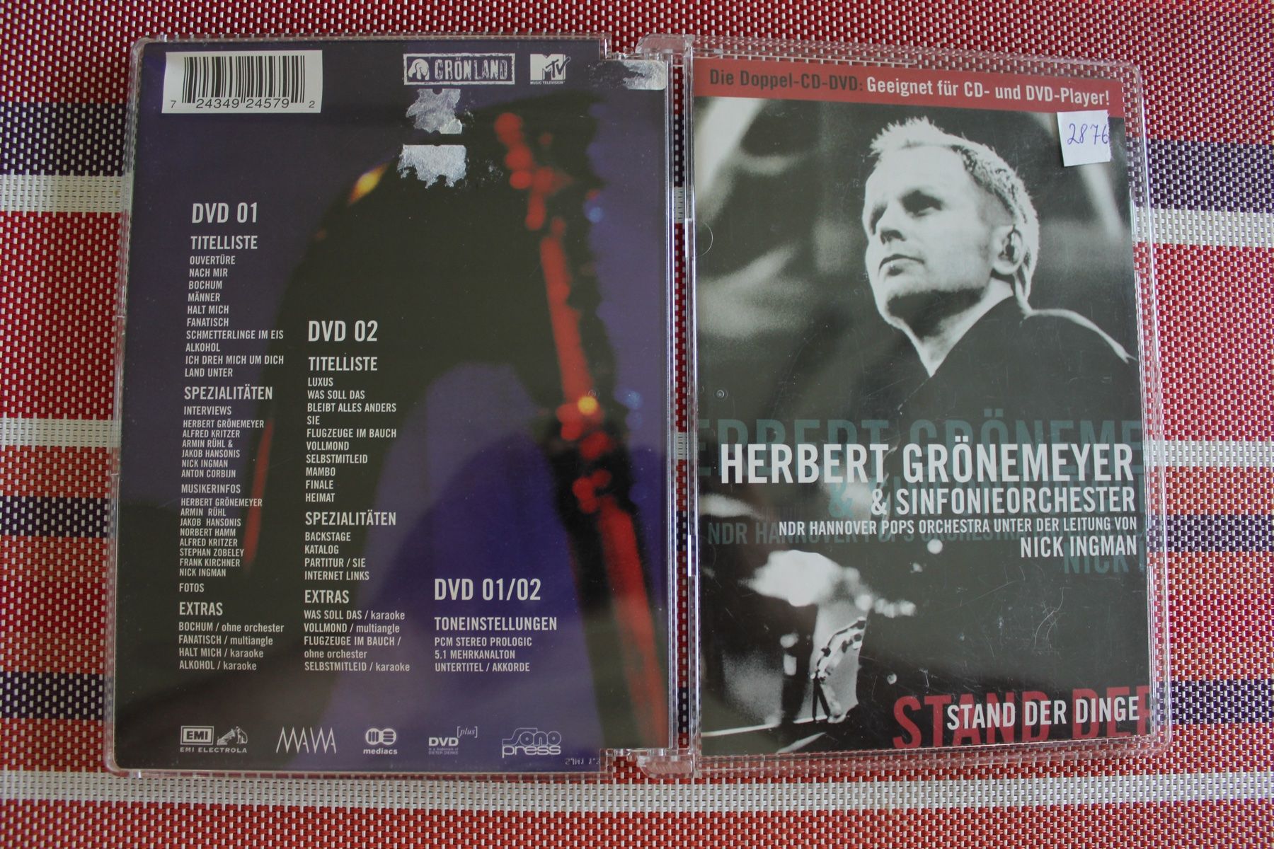 Tutti i DVDs: Grönemeyer - Stand der Dinge (CD + DVD) – Usato da Geroldswil venduto da Schlumpfine1973
