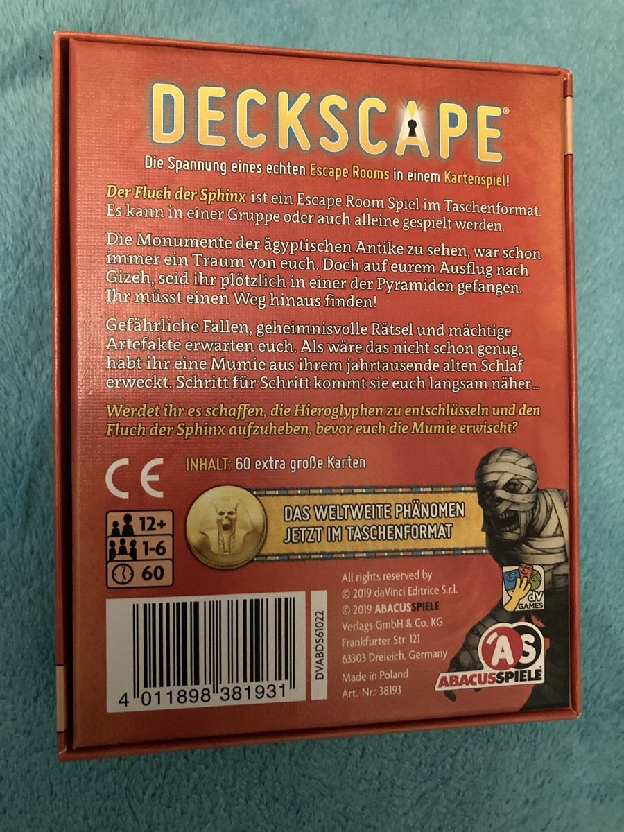 Giochi: Deckscape Spiel Der Fluch der Sphinx – Usato da Emmenbrücke venduto da JJ_89 1