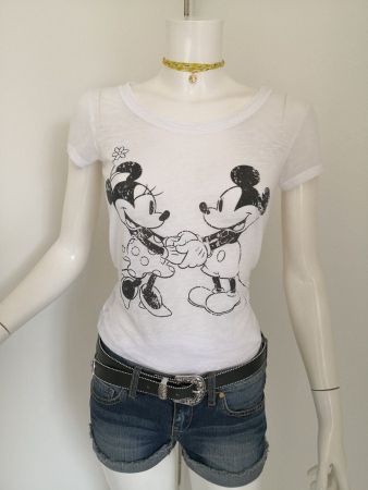 🤩MANGO DISNEY T-SHIRT WEISS & MINI-MICKEY-DRUCK NEU & D&G P