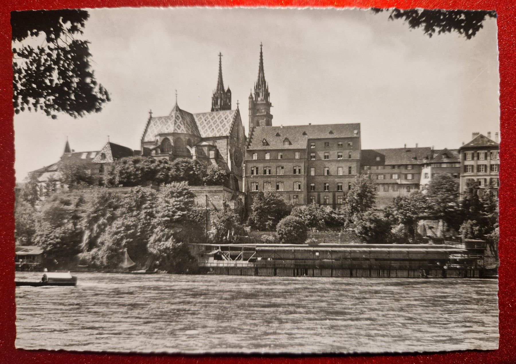 Ansichtskarten: Basel, Pfalz mit Münster 1953 – Gebraucht aus Melchnau von Arthurius