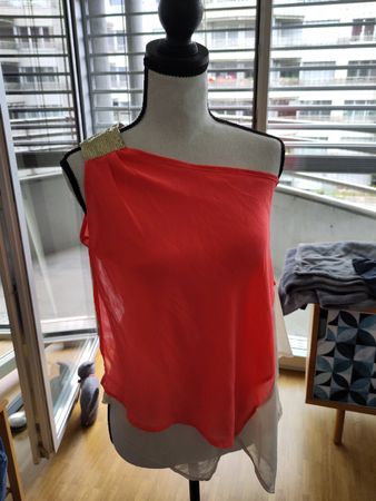 Sommerliches Damen-Top mit Gold-Detail, Gr. S