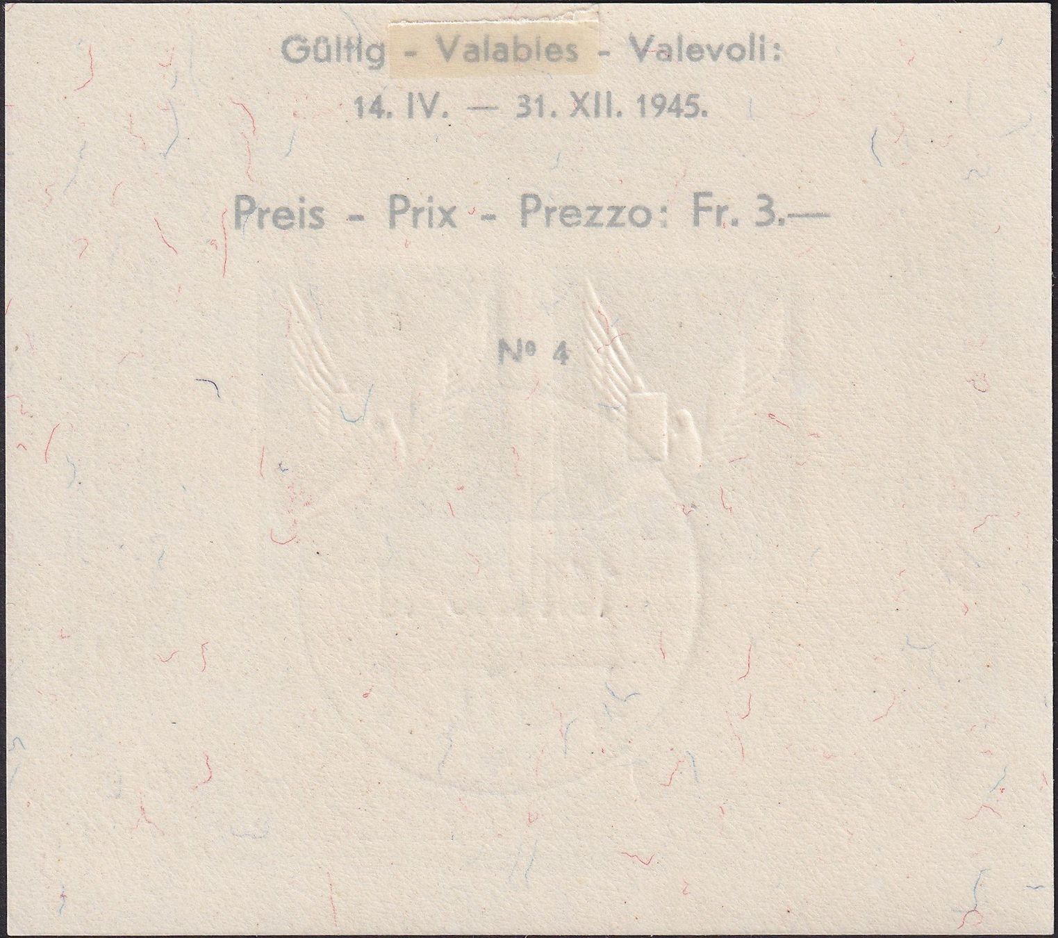 Tutti i francobolli: 1945, W23 von WILLISAU, tadelloser Block, Kat: 100.-+ – Usato da Sursee venduto da Luzernerraute 1