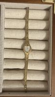 Damenarmbanduhr Herzform goldfarben vintage