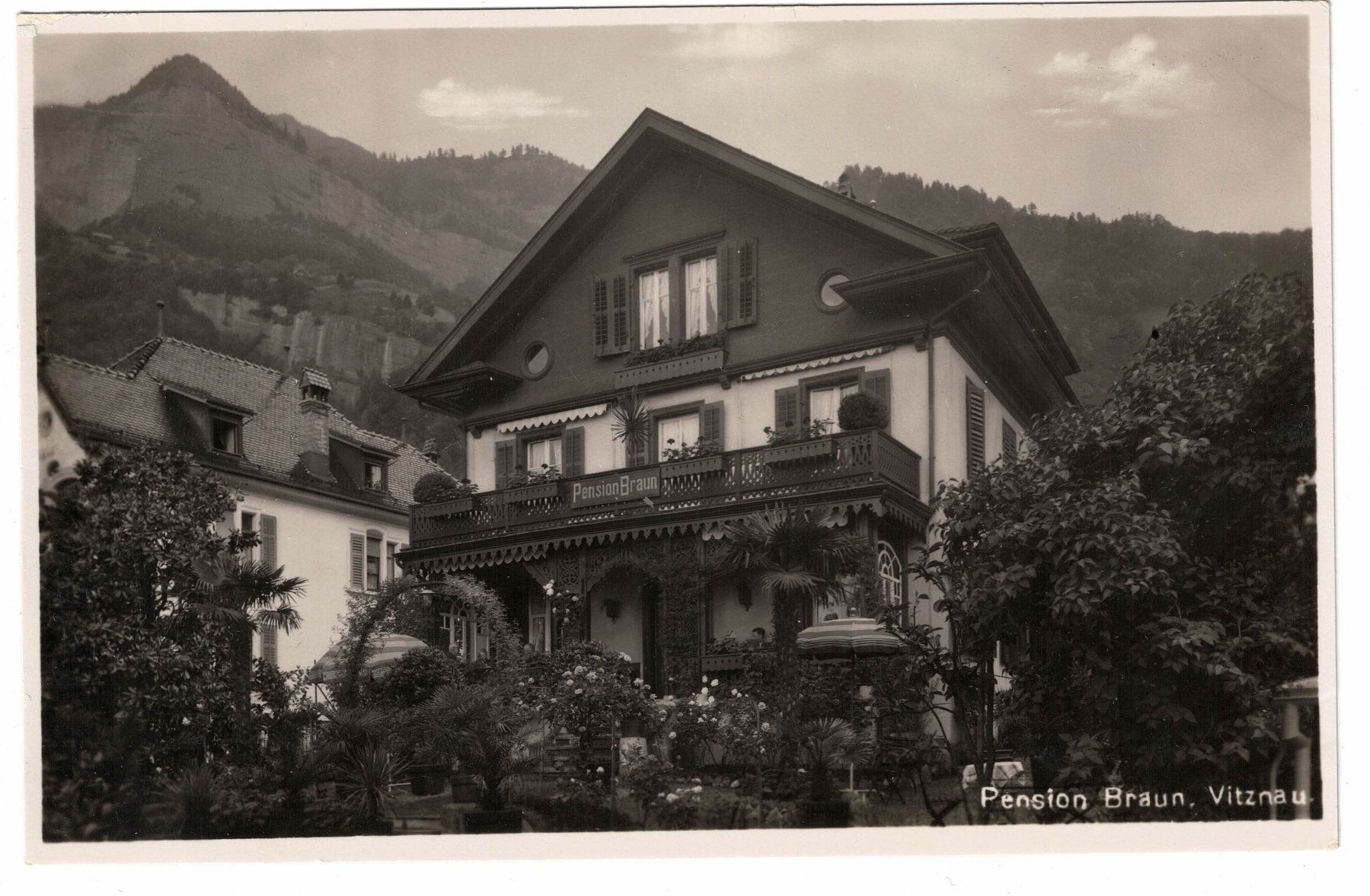 Ansichtskarten: Ansichtskarte Pension Braun, Vitznau – Gebraucht aus Küsnacht ZH von scholli58