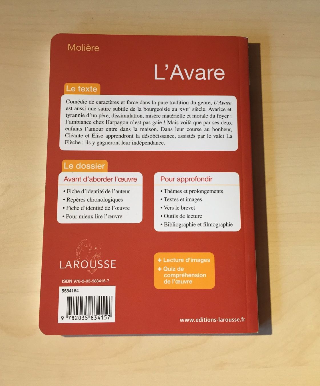 Libri: L'Avare - Molière - Petits classiques Larousse – Usato da Rochefort venduto da Audrey.Maire 1