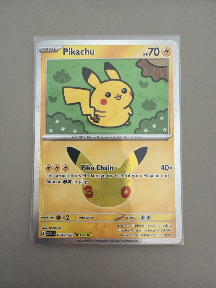 Pokémon Sammelbilder & Trading cards: Pikachu 30th 12/30 EN – Gebraucht aus Cadro von rarecandycustoms