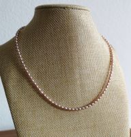 Süsswasserperle Kette, 3x4mm, lila