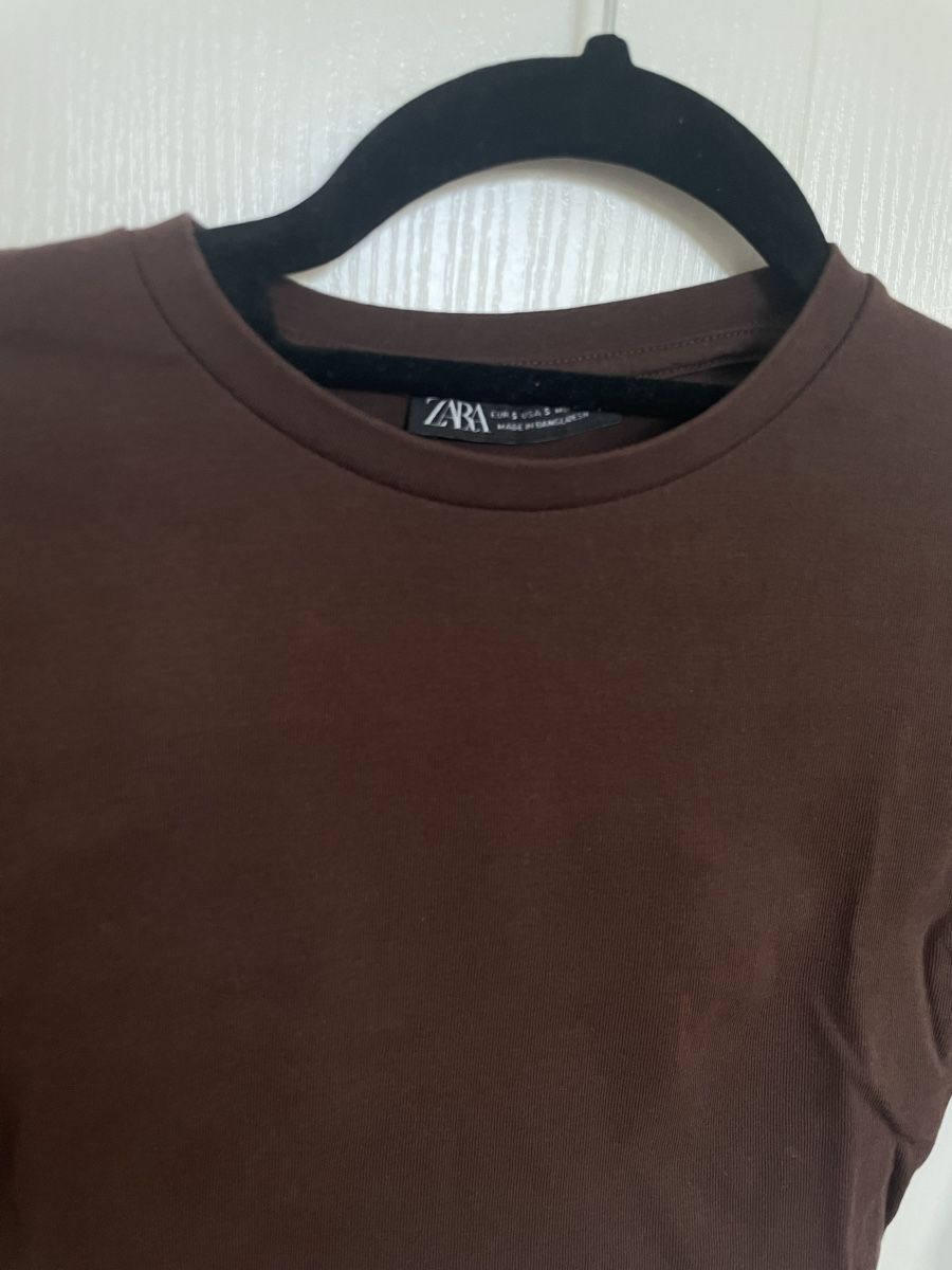 Zara Top: Haut court ZARA marron, taille S – Usato da Châtelaine venduto da nan_j75j 3