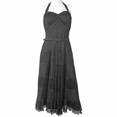Kleid Gr. S Partykleid schwarz rückenfrei Orig.VINTAGE 1950s