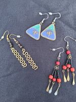 lot Schmuck, 3 paar Ohrringe Ohrhänger alt, Vintage vor 1990