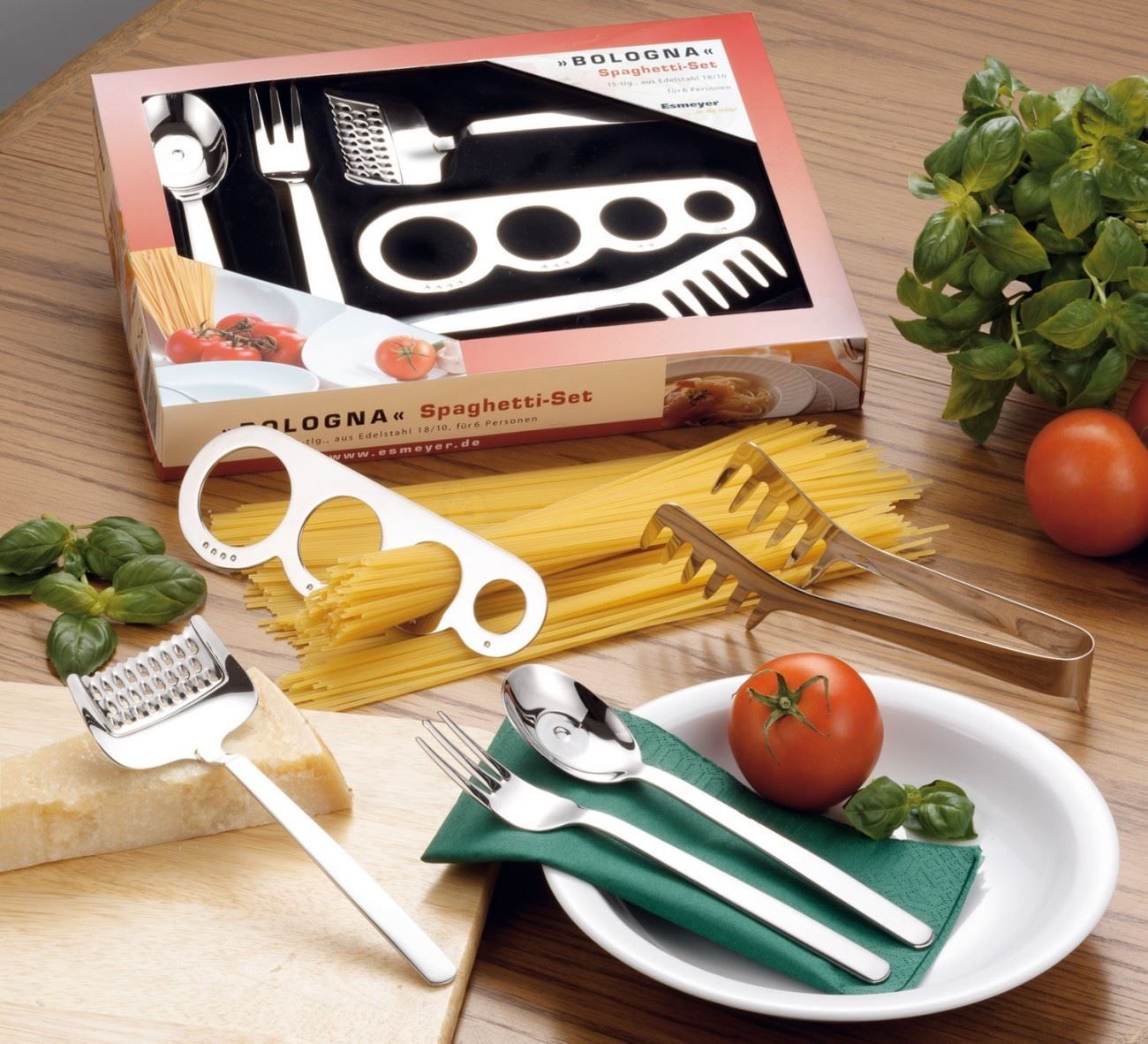 Bestecksets: Spaghettibesteck & Servierset 15 tlg. – Neu und originalverpackt aus Wettingen von kochshop 4