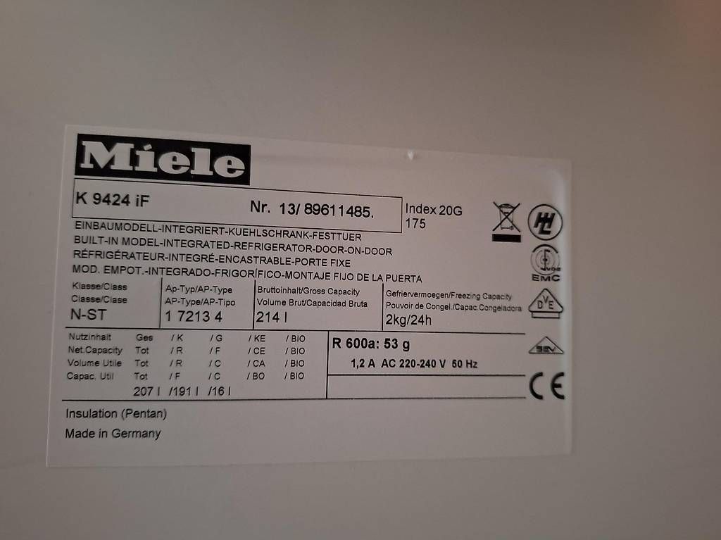 Réfrigérateurs: Frigo Miele encastrable – D'occasion à Mézières VD par Tintin07 2