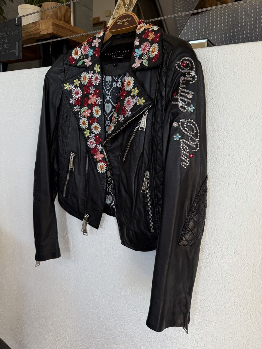 Philipp Plein Giacche: Exklusive Philippe Plain Totenkopf Lederjacke S – Usato da Staufen venduto da Elina08 6