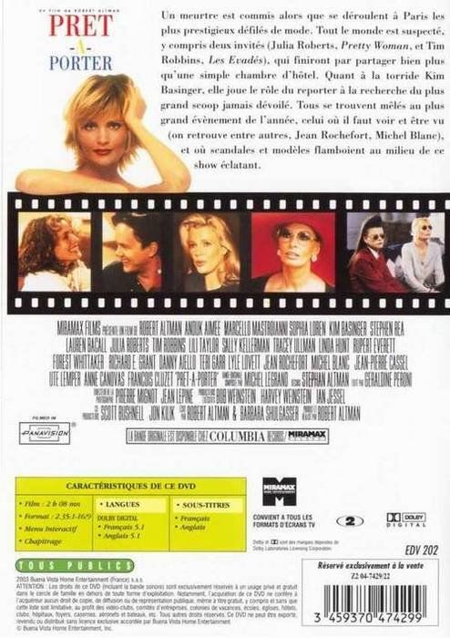 Tutti i DVDs: PRÊT-A-PORTER – Nuovo (secondo la descrizione) da Bursins venduto da Adabel 1