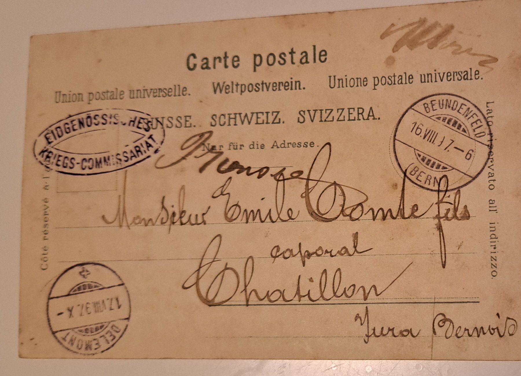 Cartoline postali: Militär- Postkarte von 1897 – Usato da LIESBERG venduto da NORDAMERIKA