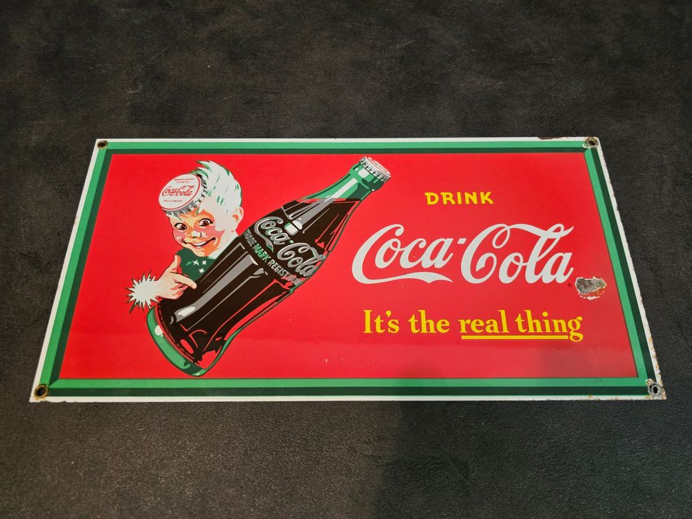 1950s Coca-Cola Emailschild Emaille Metallschild Emailliert | Kaufen ...