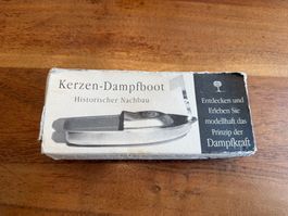 Kerzen-Dampfboot Historischer Nachbau, Metall, funktioniert!