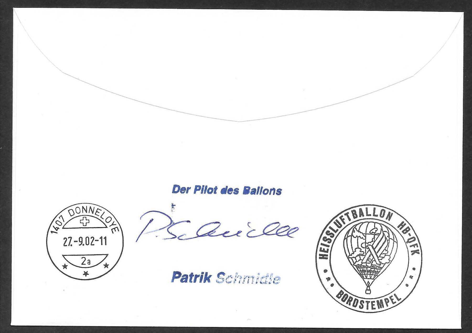 Alle Briefmarken: Ballonpostbrief S. 1834 Expo Neuchâtel 23.9.2002 – Neu (gemäss Beschreibung) aus Olten von clotaldi 1