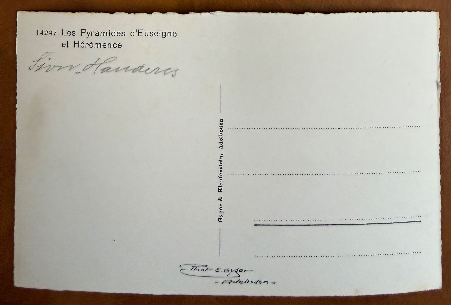 Cartoline postali: Euseigne - Pyramides & Hérémence – Usato da Lutry venduto da Ediego 2