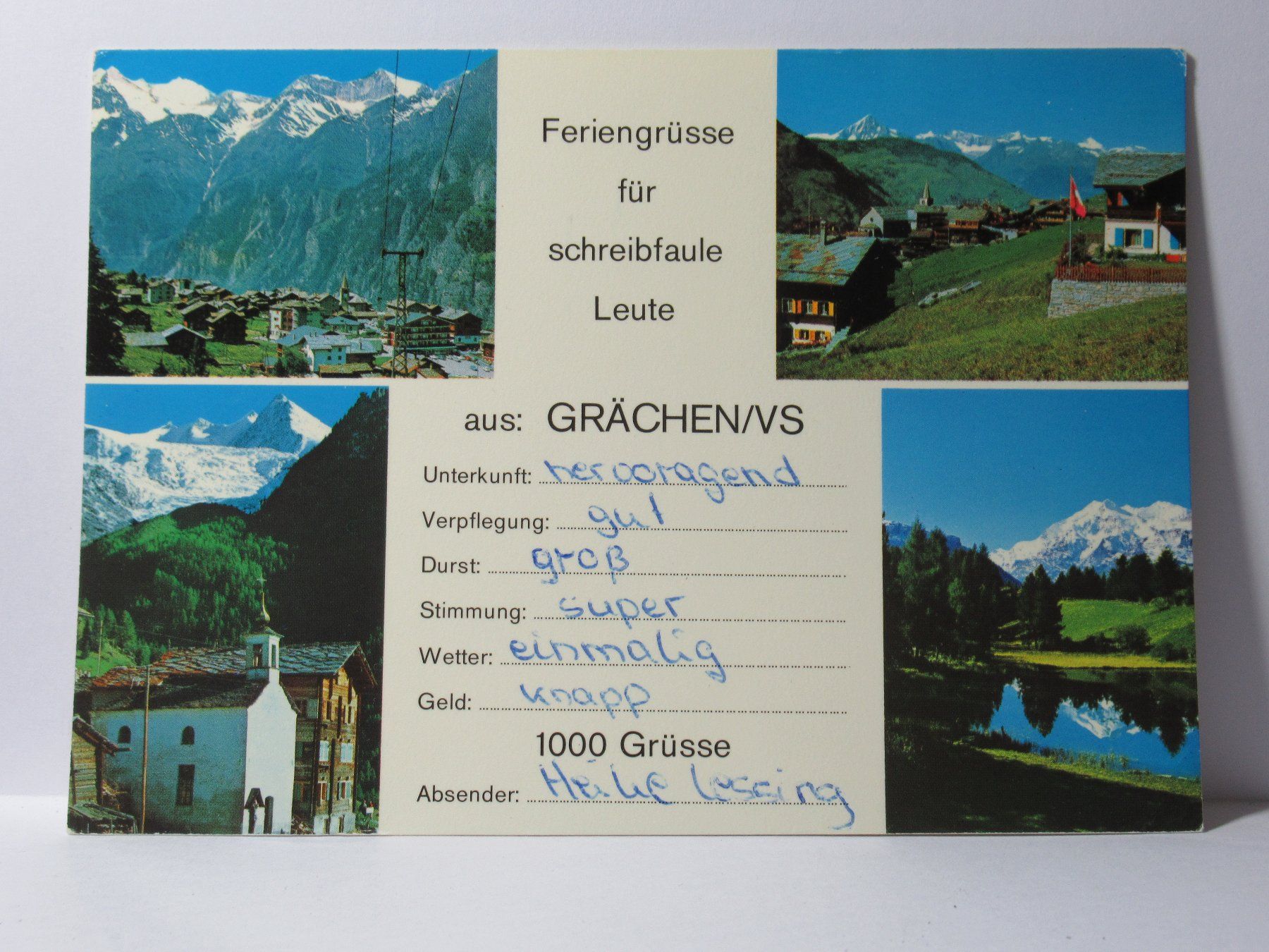 Ansichtskarten: Grächens , Kapelle 1982 – Gebraucht aus Grenchen von Bluemchen1900 1