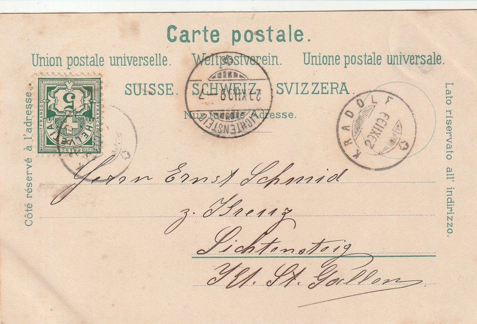 Cartes postales: AK  Gruss aus Kradolf Litho 1899 – D'occasion à Rupperswil par Ema10 1