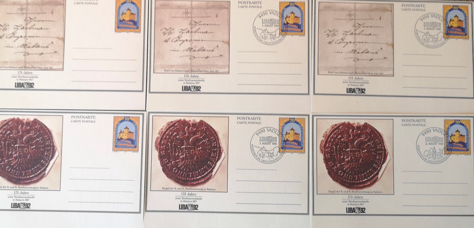 Alle Briefmarken: Liechtenstein Briefmarken Postkarten – Gebraucht aus Sevelen von hei_dn6l 1