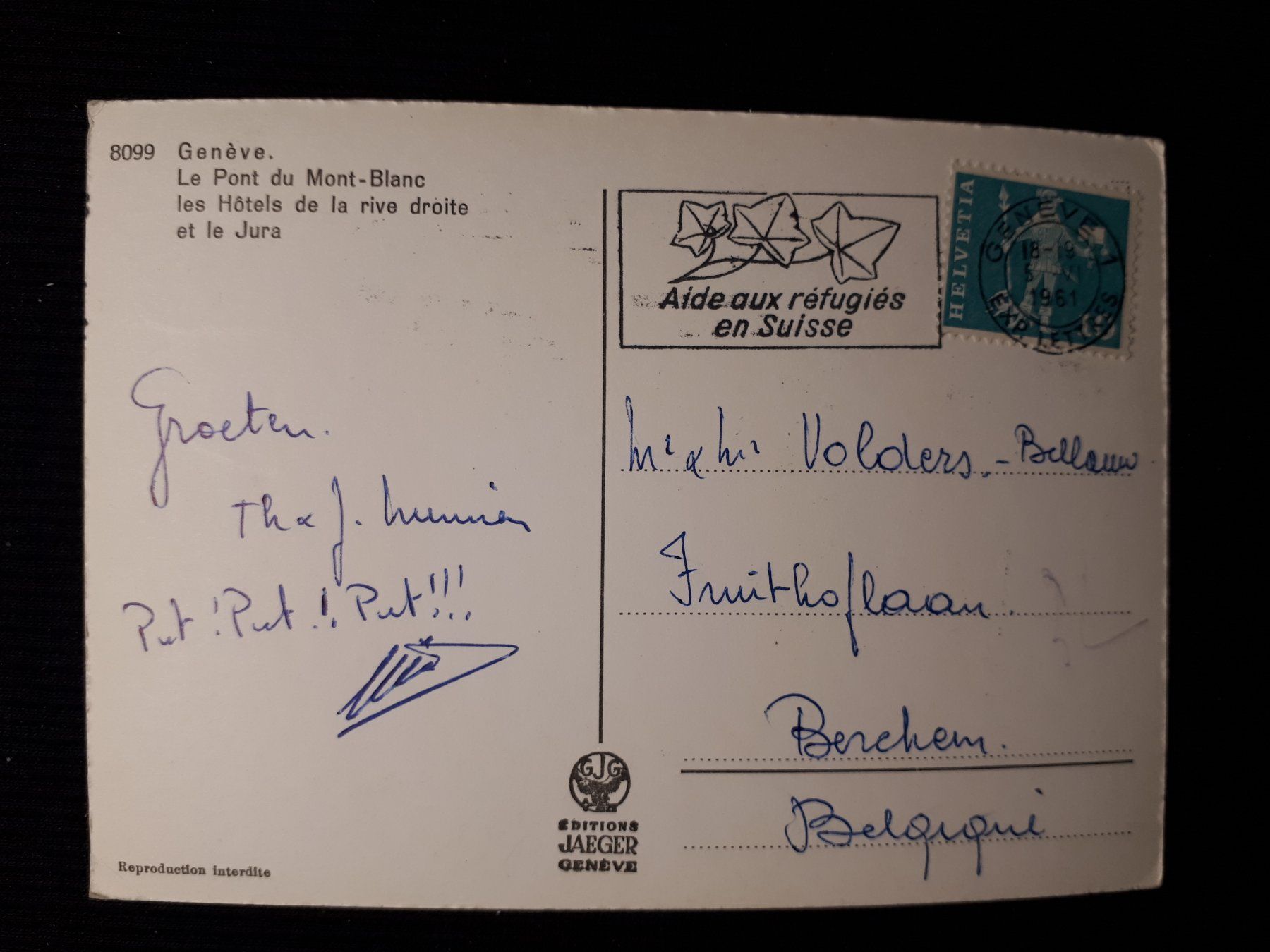 Cartoline postali: GENEVE 1961 - OLDTIMER - PETITS DEFAUTS – Usato da Ponto Valentino venduto da giorgia06 1