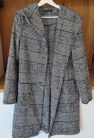Manteau à carreaux noir et blanc - Taille S - Chic!