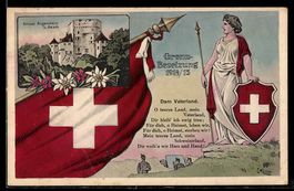 AK Aesch, Schloss Angenstein, Grenz-Besetzung 1914/15, Helve