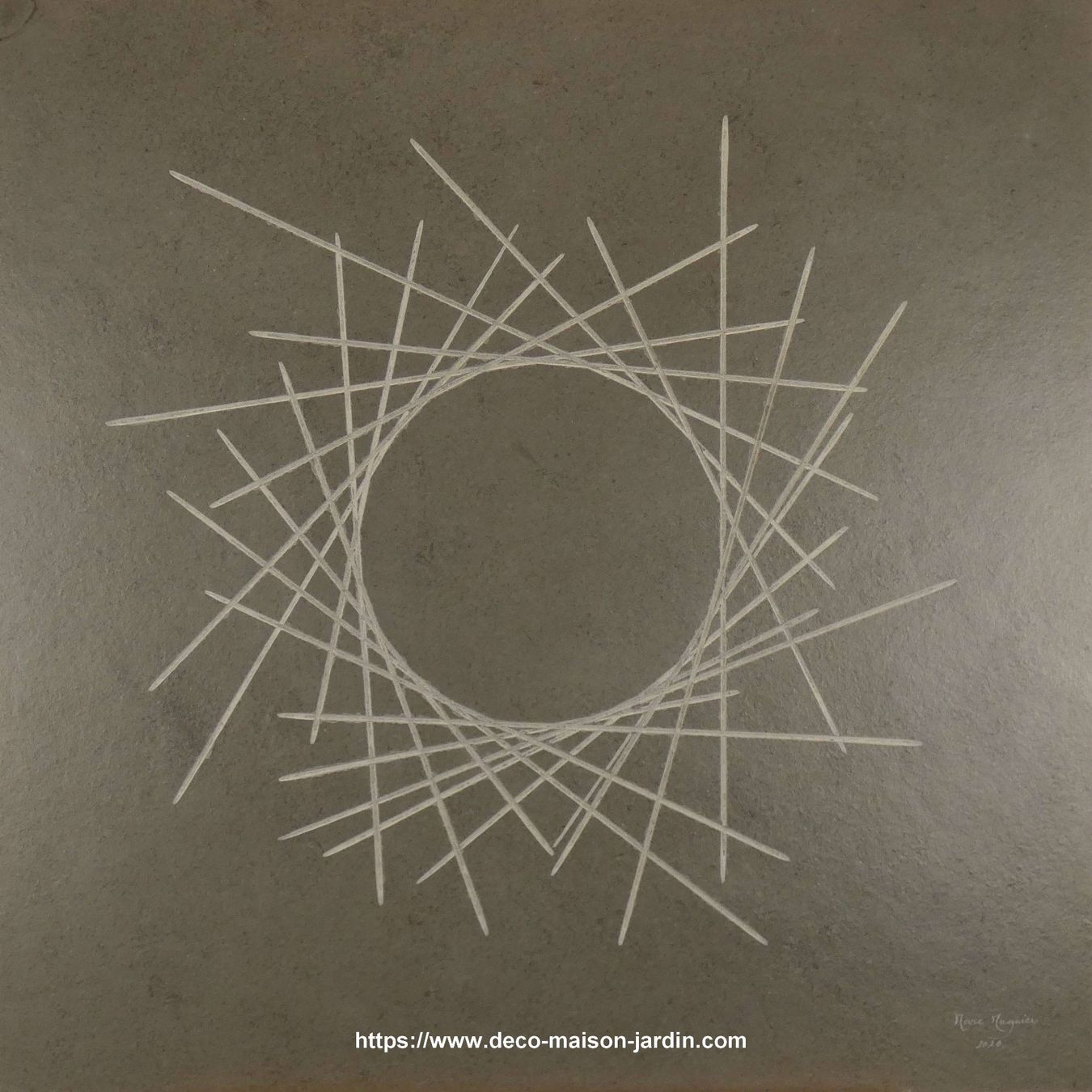 Dipinti: Tableau en Ardoise Gravée – Usato da GEMEAUX venduto da MarcMugnierSculpture