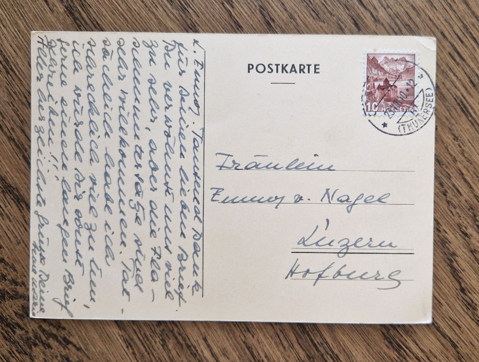 Cartoline postali: Oberhofen 1940 – Usato da Ebikon venduto da Donar50 1