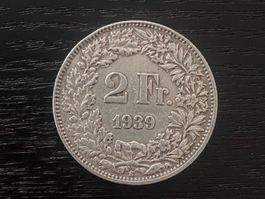 1 x 2 Franken Schweiz 1939 – zirkuliert