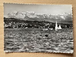 Alte Ansichtskarte Zürich, Dampfschiff, 1950 ZH n. Uessikon