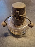 Antike Spritlampe - Glas u. Metall - Ende 19./Anfang 20. Jh.