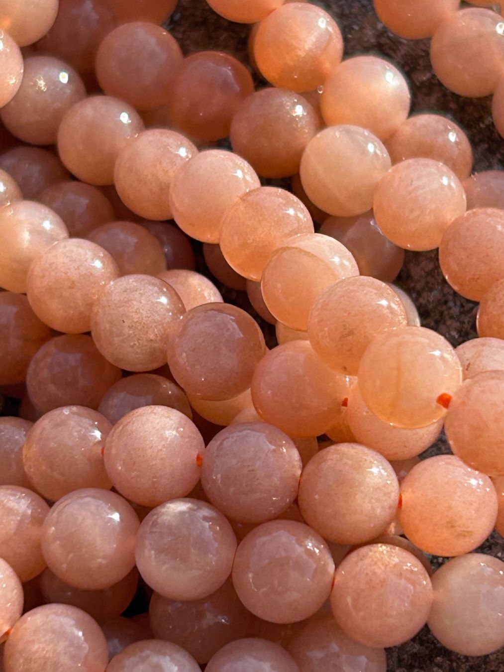 Minerali & Pietre curative: Strang Sunstone Level 1 Kugeln 6 mm – Nuovo e nell'imballaggio originale da Niederrohrdorf venduto da Ytobi 2