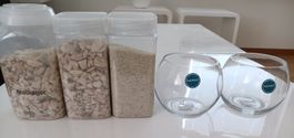 Deko Steine Deko Sand mit 2 Vasen zum Basteln Dekorieren