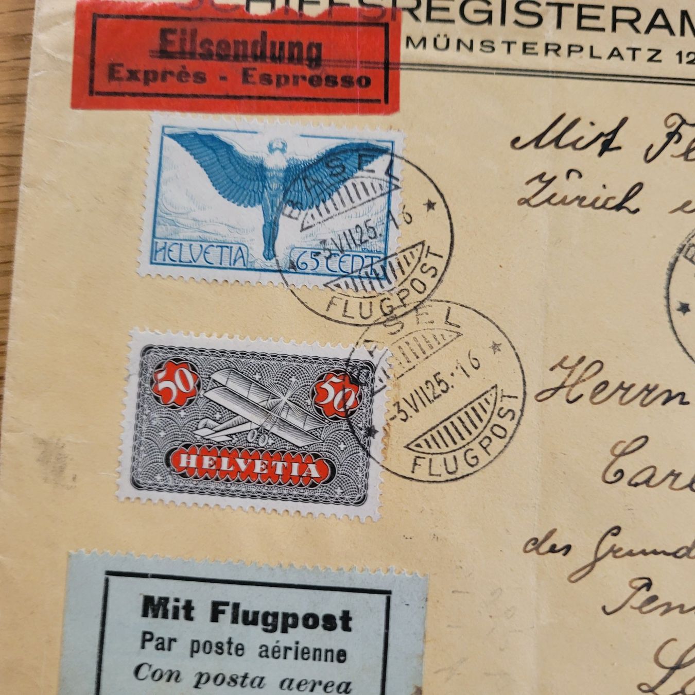 Tutti i francobolli: Luftpost Basel 1935 Zürich – Usato da Biel/Bienne venduto da Destockweb 1