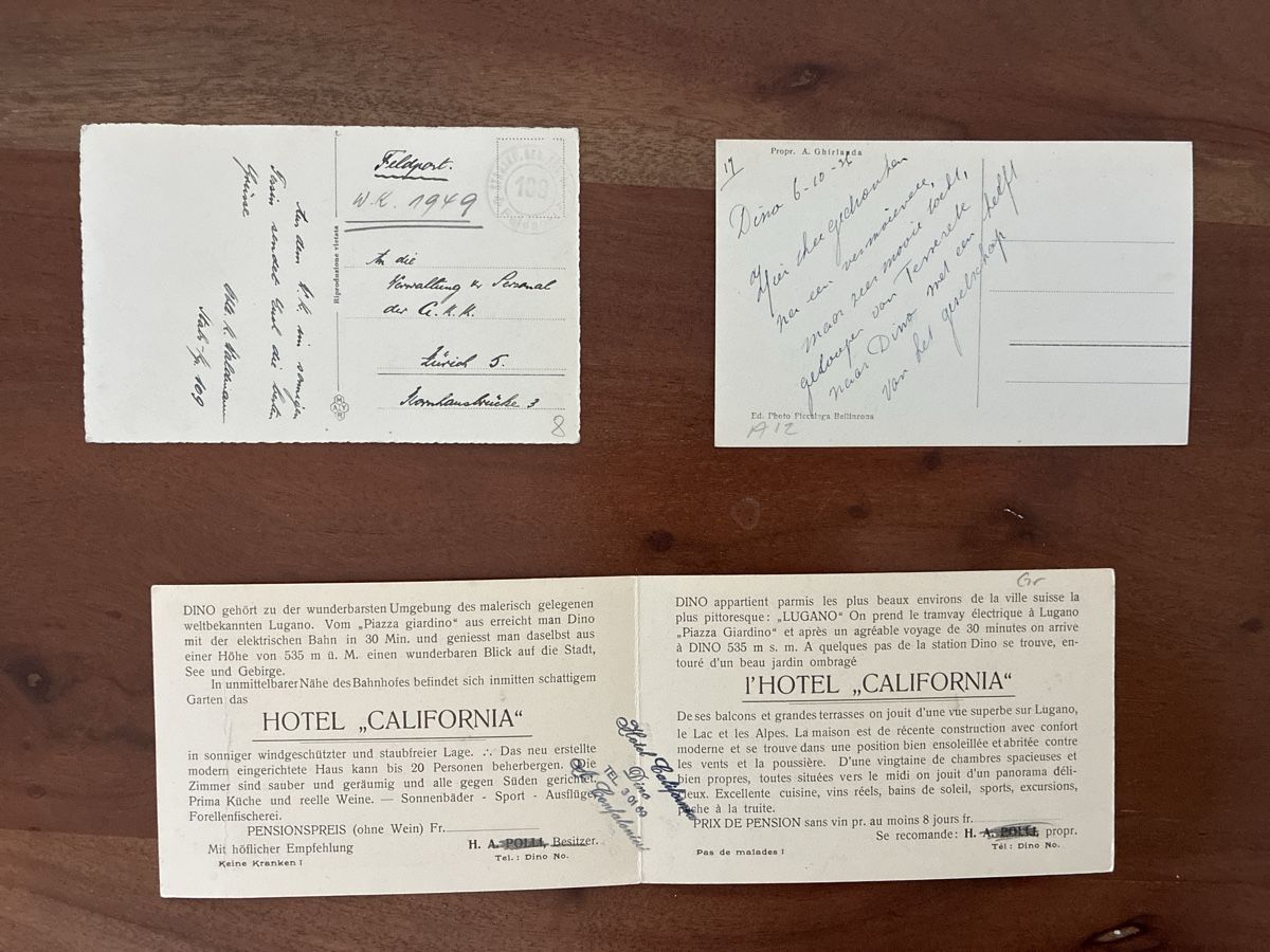Cartoline postali: 3 Ansichtskarten Schweiz von Dino TI – Usato da Oftringen venduto da Cla.vD.74 1